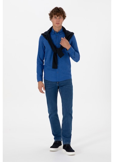 U.s. Polo Assn. Erkek Mavi Gömlek Basic 50316721-vr212 Royal Blue