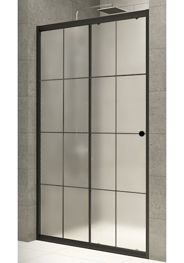 Durul Duşakabin Ön Cephe Siyah Çizgi Buzlu Siyah