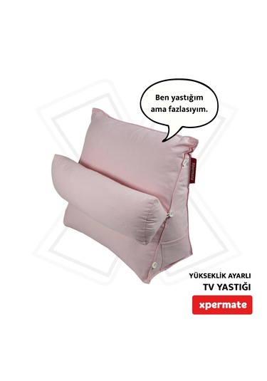 Xpermate Yükseklik Ayarlı Tv Yastığı Bel Destek Yastığı Tozpembe