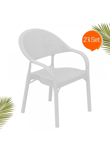 Holiday Bambu Sandalye 2 Li Set Beyaz