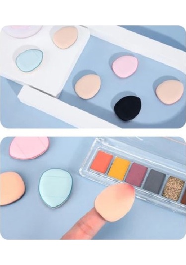 Melien Mini Cool + Elma Desenli Puf Parmak Yüz Makyaj Süngeri 2'li