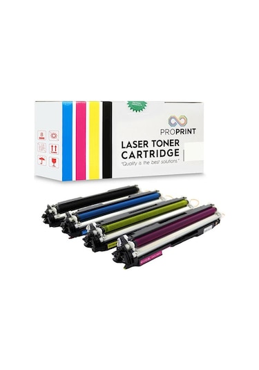 Proprint Hp Cp1025 4 Renk Uyumlu Toner Seti Cmyk 126A