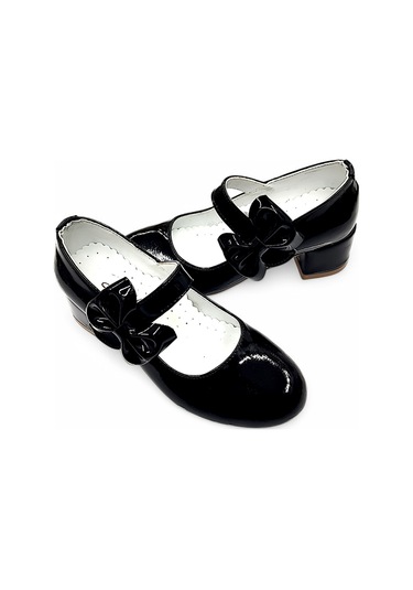 Beebron Ortopedik Topuklu Abiye Kız Çocuk Ayakkabı Glossy Series Abiayk2401 Rugan Siyah Rugan Siyah