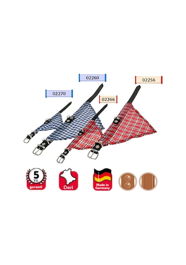 Karlie Deri Bandanalı Boyun Tasması 27 CM Mavi