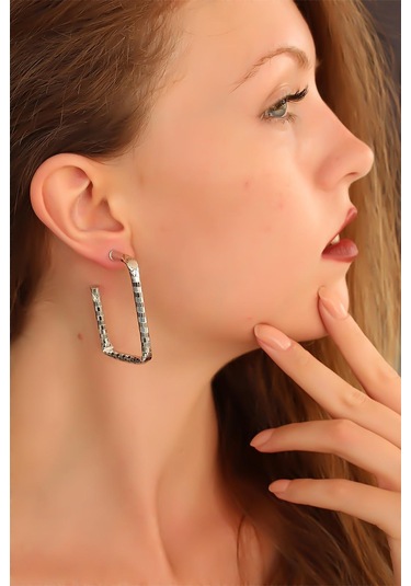 Bayan Kare Küpe Çok Renkli