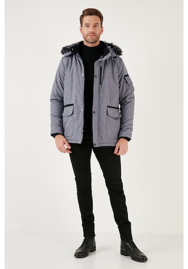 Buratti Peluş Astarlı Suya Ve Rüzgara Dayanıklı Soğuk Geçirmez Slim Fit Erkek Mont 5711051 Açık Gri Buratti Peluş Astarlı Suya Ve Rüzgara Dayanıklı Soğuk Geçirmez Slim Fit Erkek Mont 5711051 Açık Gri