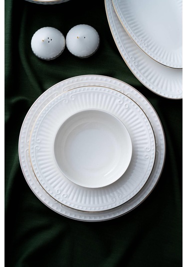 Doralie Gold 6 Kişilik 29 Parça Yemek Takımı Beyaz