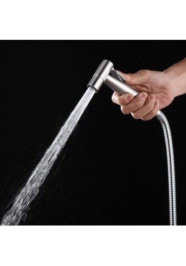 Pazly Suntek Klozet Püskürtücü Bide - Tuvalet Püskürtücü Ve Bide Tutucu Seti Gümüş