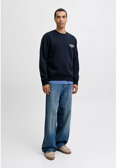 Jack & Jones Jjmakoto Erkek Sweatshirt Mavi