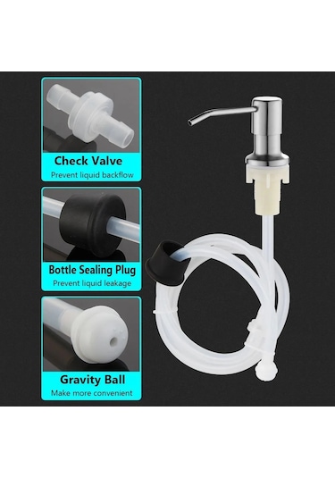 Gümüş Tezgah Ev Paslanmaz Çelik Su Pompası Deterjan Sabunluk Losyon Dispenseri Mutfak Lavabo Monte Bulaşık Deterjanı