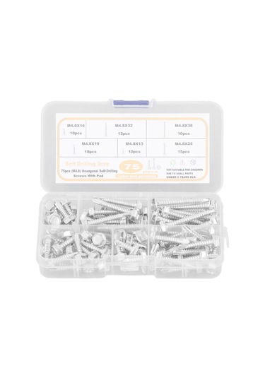 75 Adet M4.8 Hex Vidası Metal İçin Kaiyi Standart