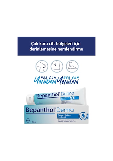 Bepanthol Onarıcı Bakım Merhemi Çok Kuru Ciltler ve Tahrişe Yatkın Bölgeler İçin Bakım 30 G