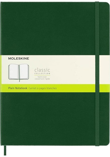 Moleskine Classic Sert Kapak Çizgisiz Defter 19x25 Myrtle Green Yeşil