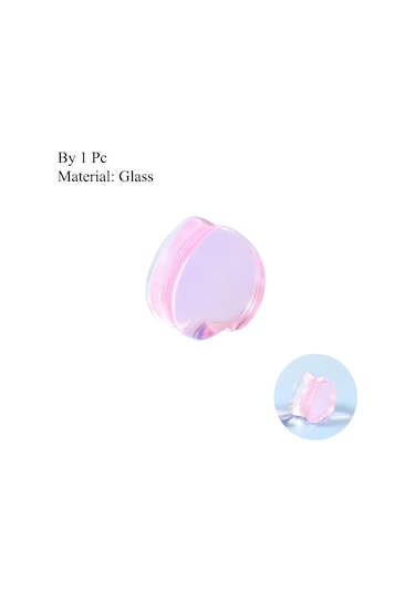 Dreamlee Kalp Şekilli Çift Flared Taşlı Kulak Tüneli Genişletici Pirsing Takısı Antik Bakır Kaplama Chına Gri