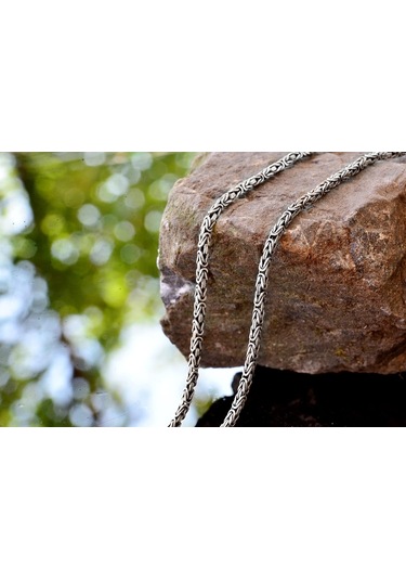 925 Ayar Gümüş Erkek Zincir, El Yapımı Erkek Zincir, Zincir Takı, Erkekler İçin Kolye, Kral Zinciri Gümüş