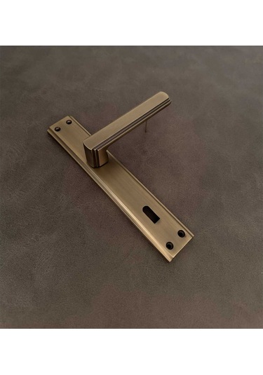 İbiza Mat Antik Sarı Full Zamak Elegant Aynalı Oda Kapı Kolu 1 Takım