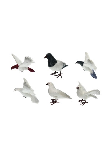 Suntek Yapay Tüylü Güvercin Kuş Yard Heykelcik Dekor Kuş 1