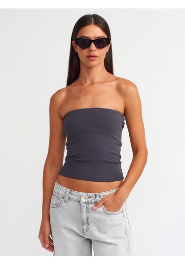 Dilvin 20659 Crop Top Antrasit