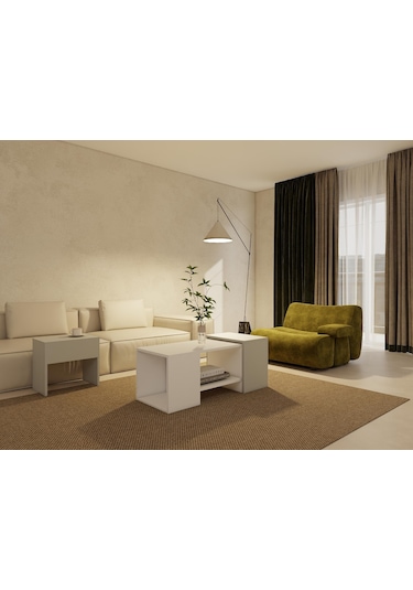 Lupo Orta Sehpa Külgri-beyaz Gri