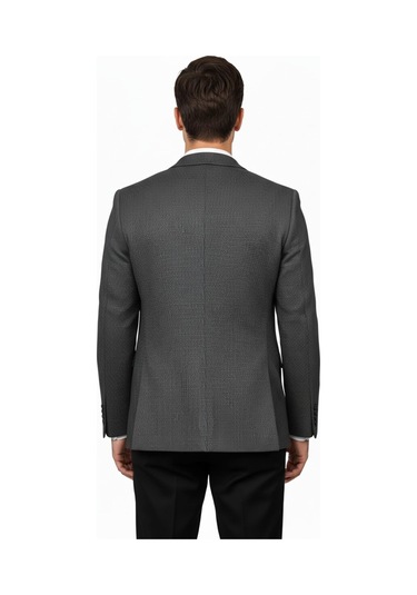 Erkek Tek Spor Ceket Çift Yırtmaçlı Bgl-st04982 Füme