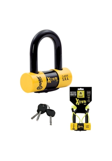 Auvray Xtrem Mını U Sra Disk Kilidi 52x62mm + Hatırlatma Kablo