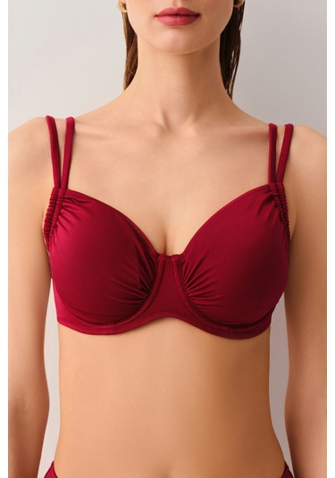Suwen Balenli Körüklü Toparlayıcı Bikini Üst Sbn25940c020 Bordo