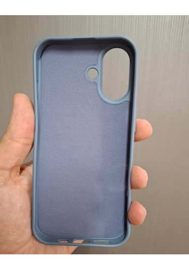 İphone 17 Uyumlu Logolu İçi Kadife Silikon Lansman Kılıf Füme