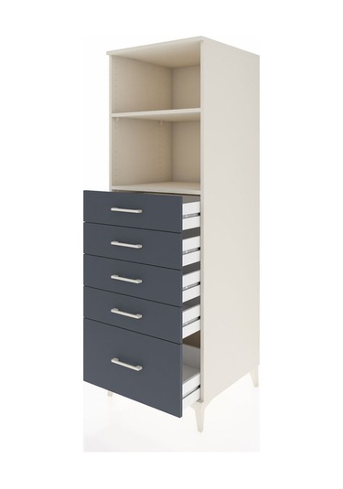 Kronos Dolap 2 Raflı 5 Çekmeceli 60x59x182 Aytaşı-antrasit Aytaşı