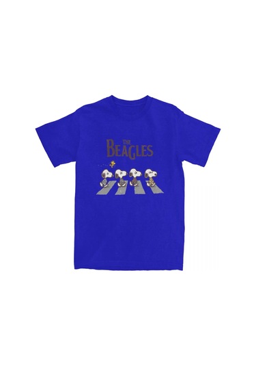 Mınıso Moda Fıstık Snoshirt Beagles Pamuk T-shirt Erkek Kadın Woodstock Komik Gömlek Doğum Günü Hediyesimavi Mavi