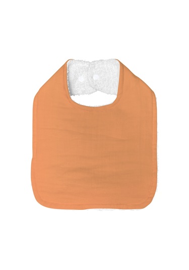 Pamuklu Sıvı Geçirmez Mama Önlüğü Bürümcük-havlu Çift Yönlü K-b Beyaz - Kiremit