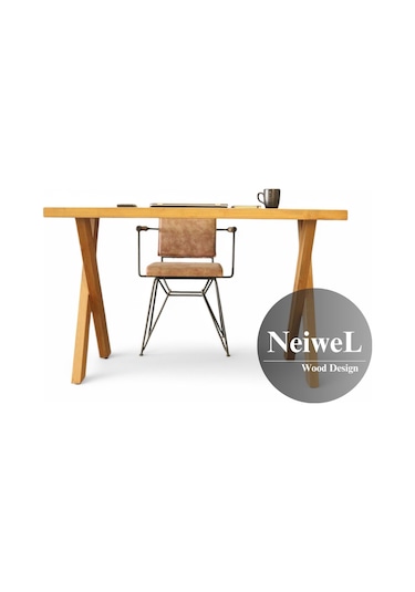 Neiwel Enax Doğal Ahşap Çalışma Ve Ofis Masası-70cm-100cm Açık Ceviz