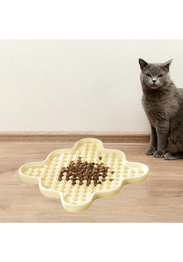 Suntek Köpek Yavaş Besleme Kabı Taşınabilir Evcil Beyaz