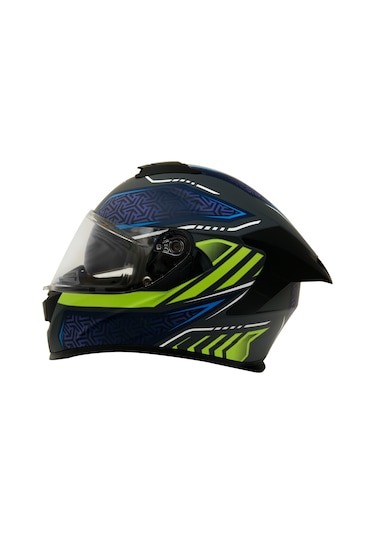 My Helmets Mks001-rgby Yarış Spoiler Güneş Vizörlü Şeffaf Full Face Motosiklet Kaskı Çok Renkli