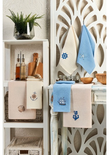 Formeya 6'lı Mutfak Kurulama Bezi Waffle Desen 40x60 Cm 6 Adet Mavi