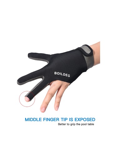 Youtek Bilardo Eldiveni - Kaymayan, Nefes Alabilir, 3 Parmaklı, Esnek, Sol/sağ El İçin