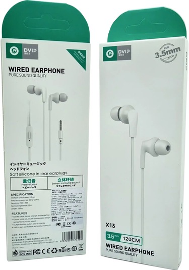 120cm Soft Silicone Mikrofonlu Kulaklık Dvip X13 Typc-e