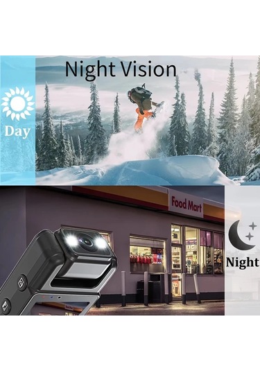 Dashanshop 1pc Yııyry 180 Dönebilir Lens Lcd Ekranlı Gece Görüşlü Usb Şarjlı Mini Giylebilir Kamera