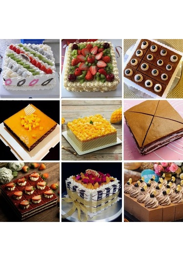 Vkemall 28cm Kare Non-stick Kek Kalıbı, Çift Katlı Karbon Çelik, Kesintisiz Isı Dağılımı, Kolay Çıkarma, Taze Pasta Pişirme Aleti Gri