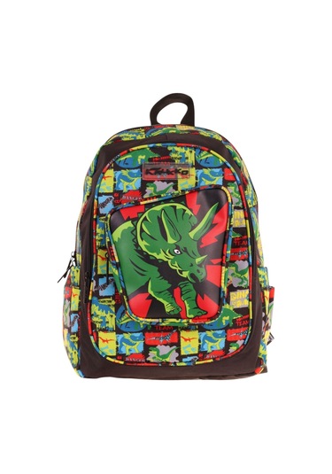 Kaukko Kids Üç Gözlü Erkek Çocuk Okul Sırt Çantası 3d Gergedan Detaylı - L5263 Siyah - Yeşil