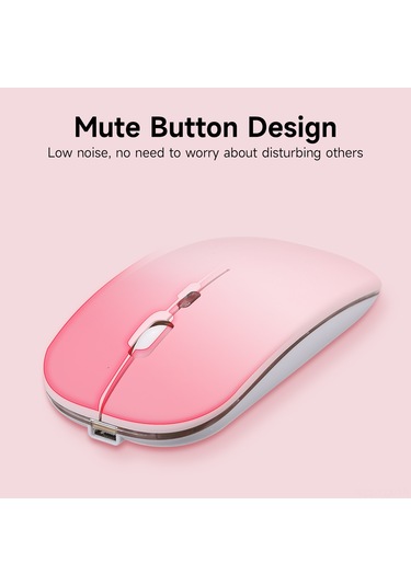 Yaozixa Küçük Taşınabilir 2.4g+bt3.0 İkili Modlu Sessiz Ofis Fare, 3 Seviye Dpı Ayarlı, 500mah Şarj Edilebilir Pil, Sarı