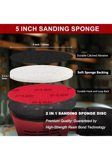 Aubyhe 18 Adet 5 İnç Döner Yörünge Zımparalar İçin Yumuşak Paspaslı Kancalı Zımpara Diskleri - Nemli/kuru Kullanım, Otomotiv Ve Ahşap İşleri İçin