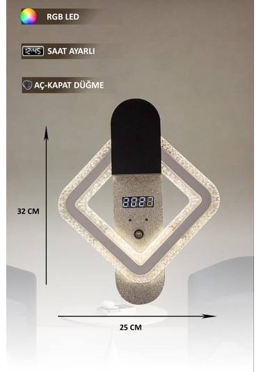 Eray Aydınlatma T8235 Siyah Rgb Led Avize Siyah