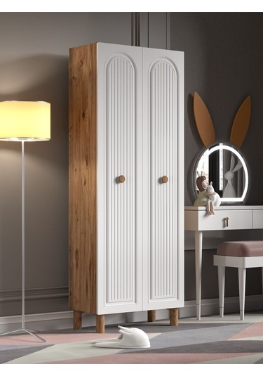 Bohem 2 Kapaklı Gardırop Mdf Kapak Ceviz