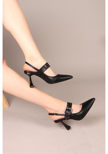 Dainty Troklu Topuklu Ayakkabı Siyah-7945 Siyah