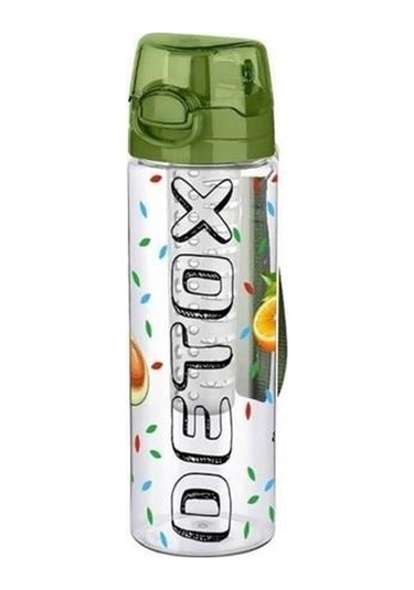 Tutma Saplı Kilitli Kendiliğinden Süzgeçli Kolay Taşınabilir Detoks Sporcu Diyet Matarası Şeffaf