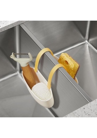 Beyaz Drenaj Sepeti Dayanıklı Kurulumu Kolay Içi Boş Tasarım Lavabo Drenaj Torbası Mutfak Sünger Drenaj Tutucu Ev İçin