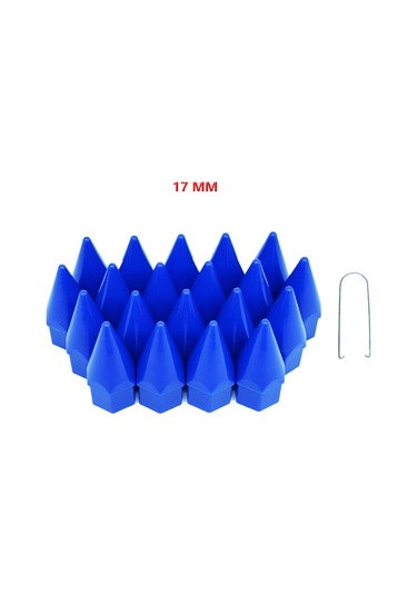 Bijon Kapağı Sivri 17 Mm Mavi 20 Li Set