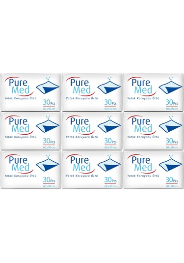 Puremed Hasta Yatak Koruyucu 9 x 30'lu 60 x 90 CM