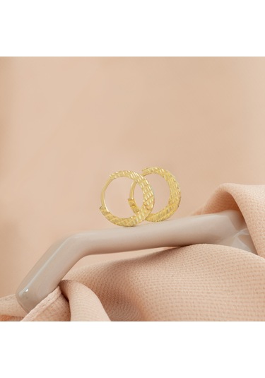 Dkmn Gümüş  Kalemli Desenli Gümüş Küpe