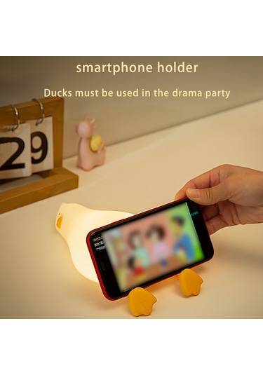 Led Çocuk Gece Lambası Sevimli Ördek Şekilli Gece Lambası Silikon Gece Lambası Çocuk Odası Yatak Odası Oturma Odası İçin